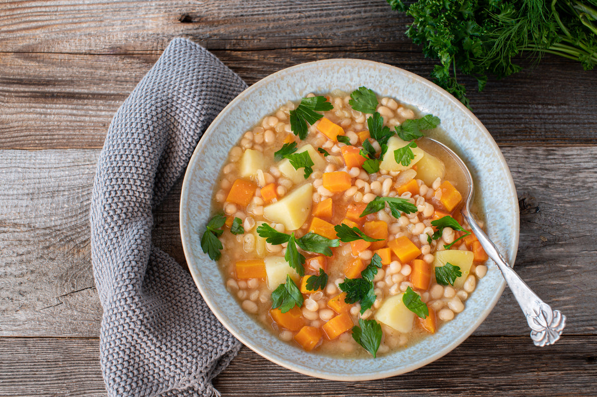 Gluten-Free White Bean &amp; Veggie Soup - Mom's Place Gluten Free