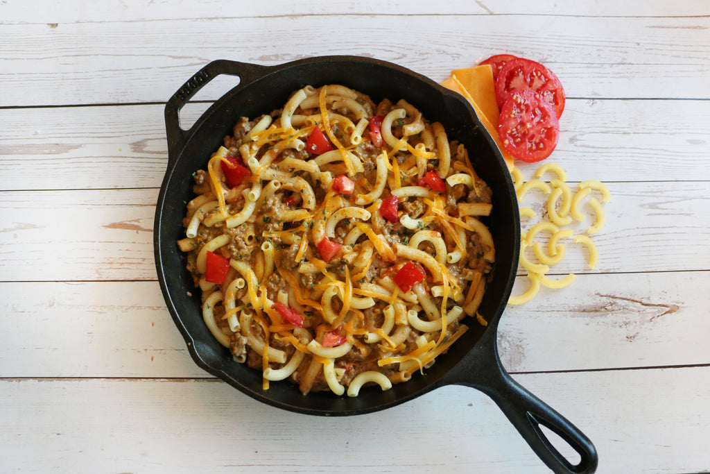 NEW! Gluten-Free All American Cheeseburger Skillet Meal