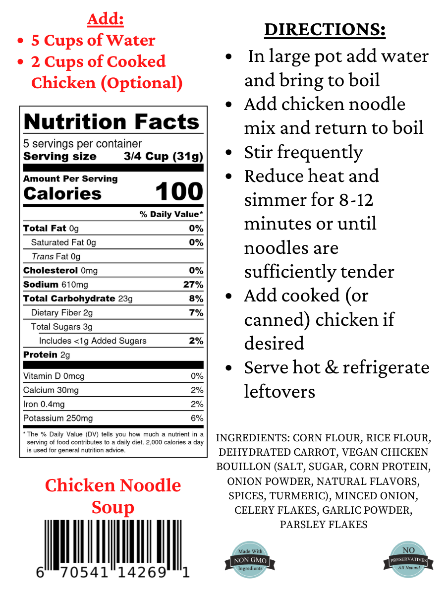 GlutenFree Chicken Noodle Soup Mix Mom's Place Gluten Free