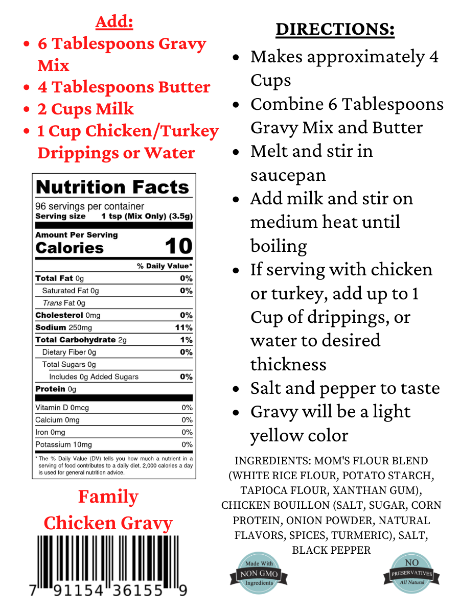 GlutenFree Chicken Gravy or Turkey Gravy Mix