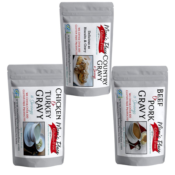 Gluten-Free Gravy 3-Pack Sampler Mix freeshipping - Mom's Place Gluten Free