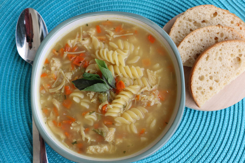 Gluten Free Chickenless Chicken Noodle Soup - Breezy Bakes