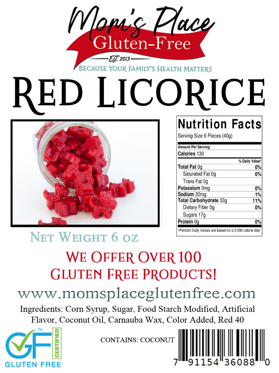 GlutenFree Red Licorice Mom's Place Gluten Free